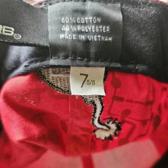 Reverb Black & Red Graphic Print Hat Baseball Cap (sz 7 5/8) - Picture 5 of 7